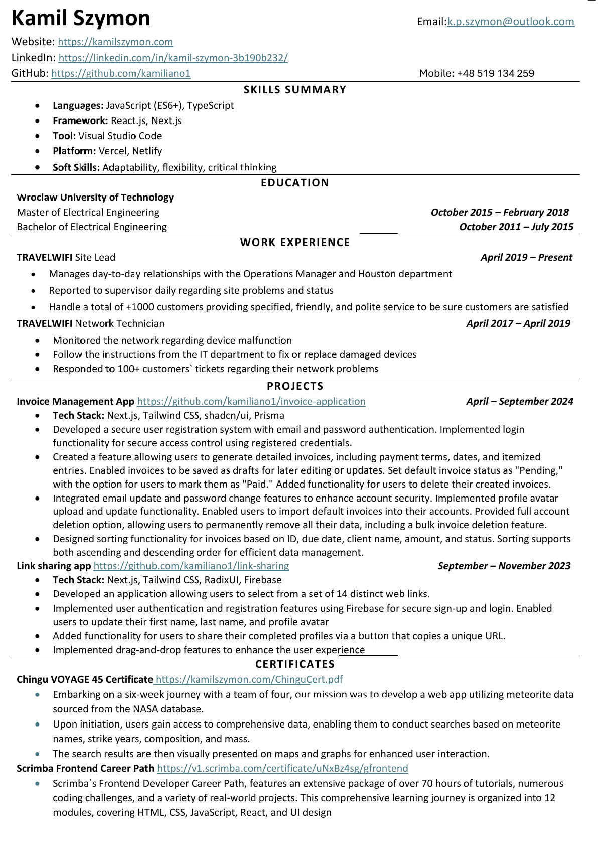 resume preview