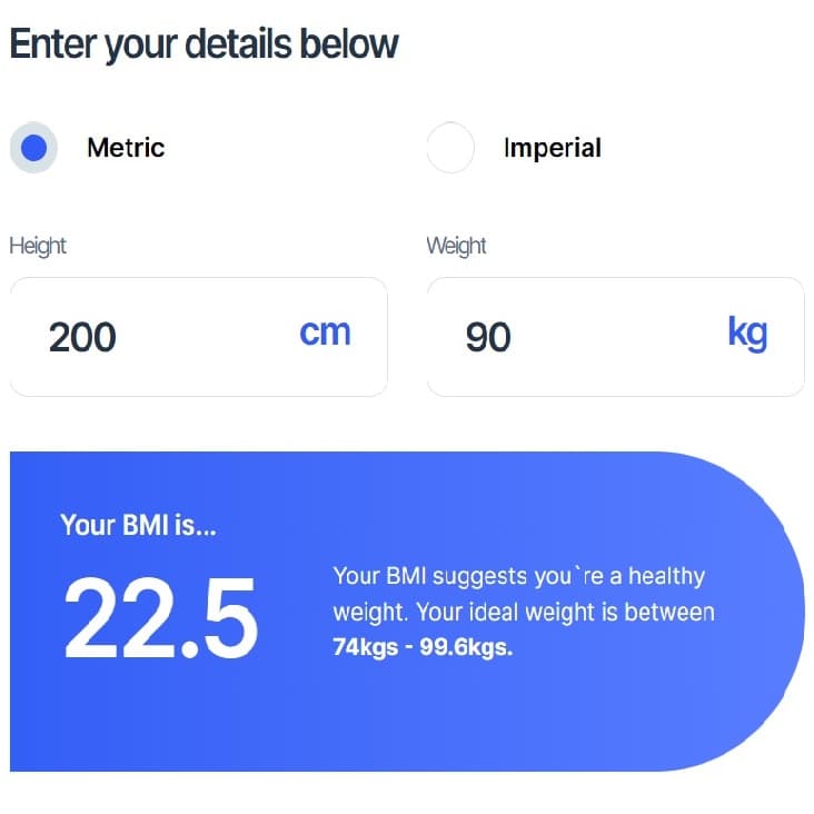 Body mass index calculator