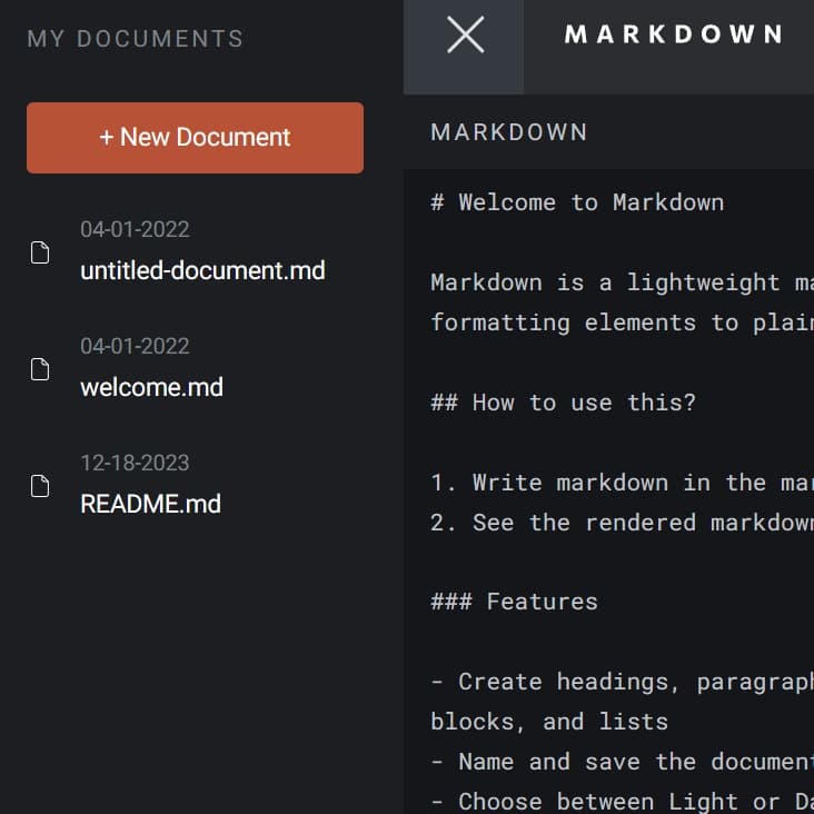 Markdown editor