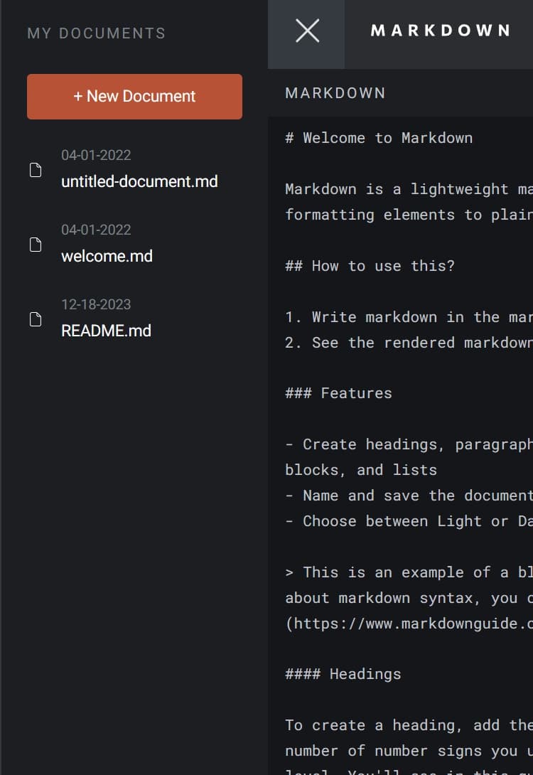 Markdown editor